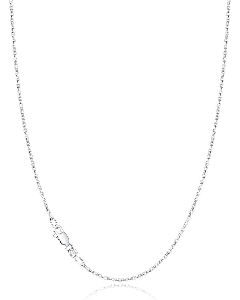 Solid 18k Gold Over 925 Sterling Silver Chain Necklace for Women Girls, 1.2mm Cable Chain Necklace Thin & Dainty & Sturdy Wom...