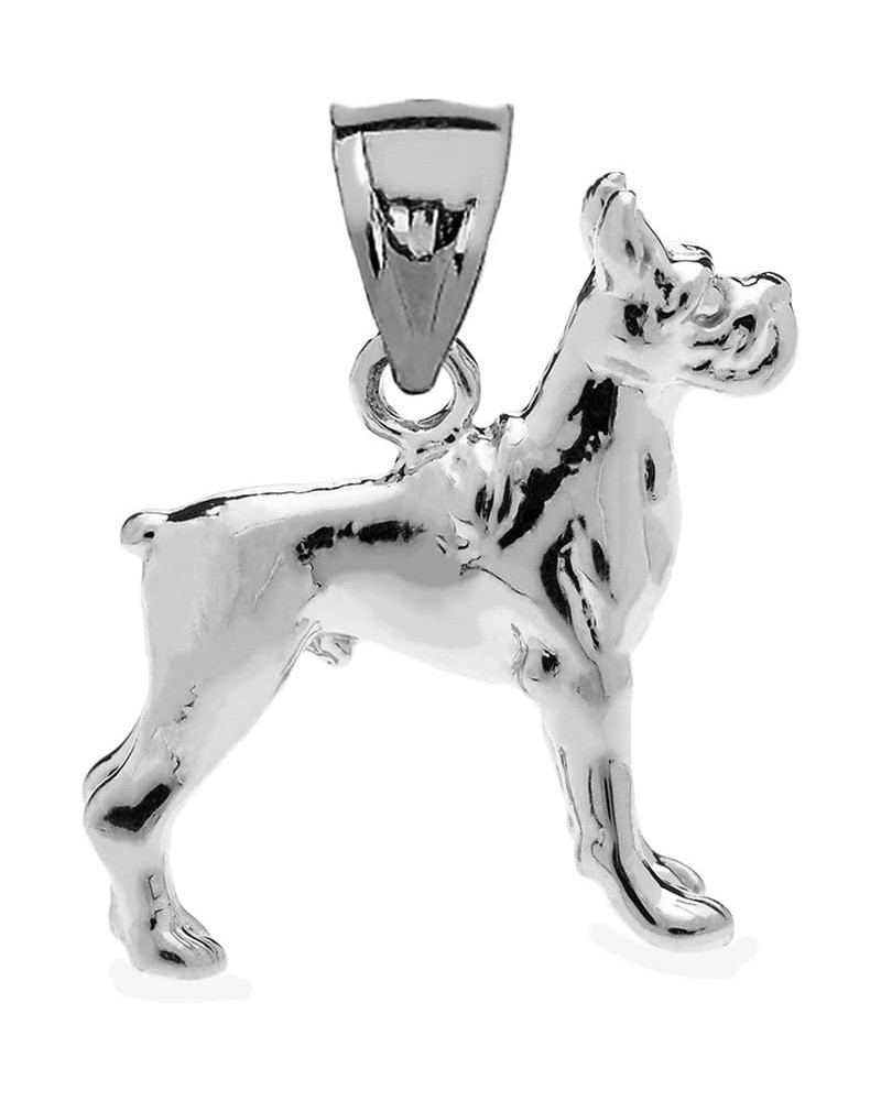 Sterling Silver 3D Boxer Dog Charm Pendant $17.39 Necklaces