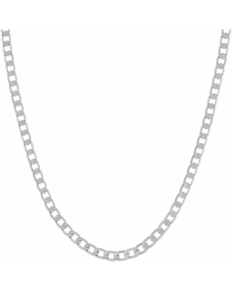 Beveled Cuban Link Curb Chain Necklaces 24k Real Gold Plated (3mm, 6mm & 9.5mm) 24 inches 3mm White Gold $39.82 Necklaces