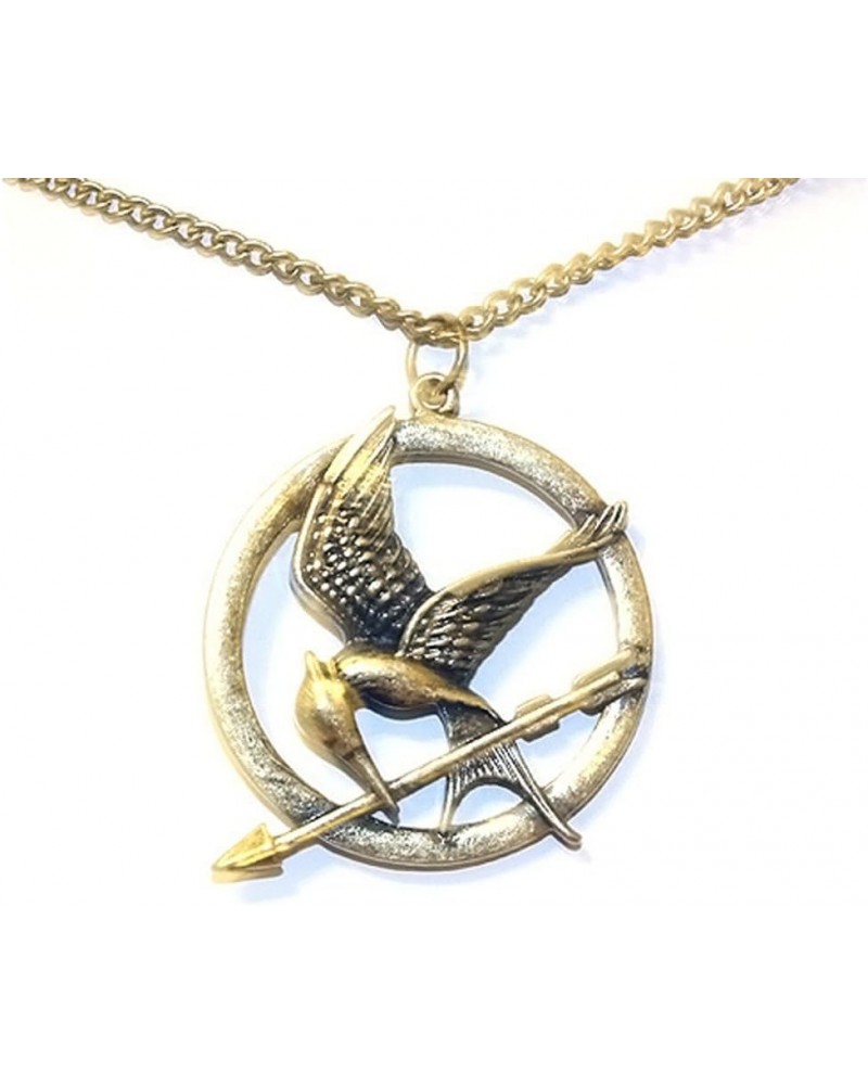 DATORA Antique Rose Gold Tone Hunger Games Mockingjay Pendant Necklace -009 $12.73 Necklaces