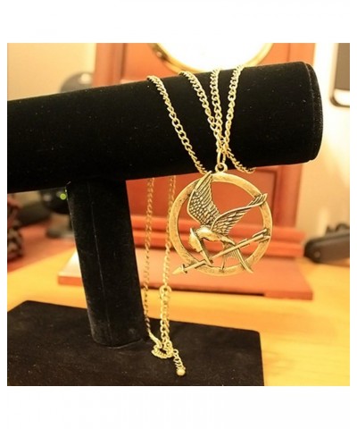 DATORA Antique Rose Gold Tone Hunger Games Mockingjay Pendant Necklace -009 $12.73 Necklaces