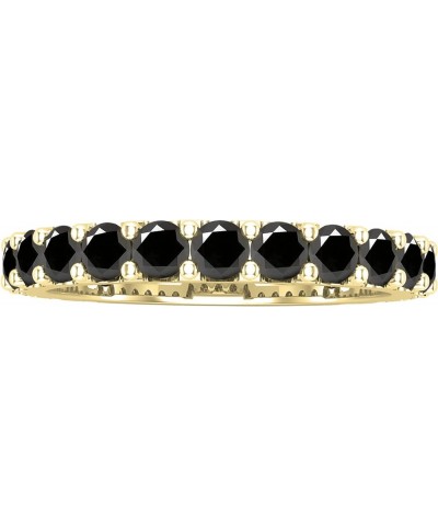 2.5 mm Round Gemstone Ladies Anniversary Eternity Stackable Wedding Band, 10K Yellow Gold Black Diamond $160.83 Bracelets