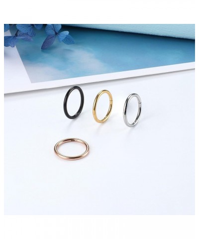 18G Nose Hoop, Nose Rings, Hoop Nose Rings, Septum Rings, Hinged Nose Rings Hoop for Women Men, Helix Cartilage Daith Tragus ...