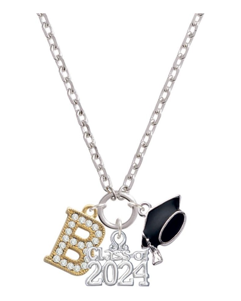 Goldtone Crystal Initial - Silvertone Class of 2024 Graduation Zoey Necklace, 28 B $24.50 Necklaces