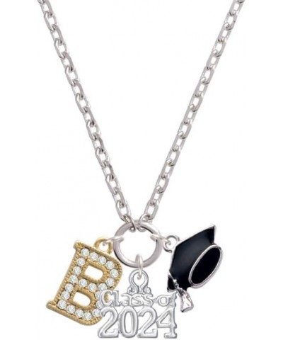 Goldtone Crystal Initial - Silvertone Class of 2024 Graduation Zoey Necklace, 28 B $24.50 Necklaces