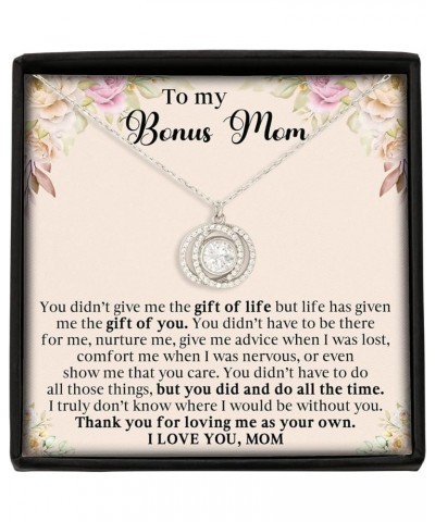 To My Bonus Mom Necklace, Jewelry 925 Sterling Silver, Gift for Mom Mother's Day Birthday from Daughter, Son, Necklace Gift F...