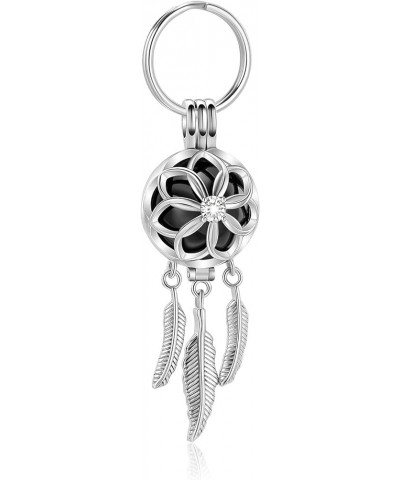 Cremation Jewelry Dream Catcher Urn Keychain for Ashes for Women Men Memorial Angel Wing Human Pet Ashes Pendant Black $14.32...