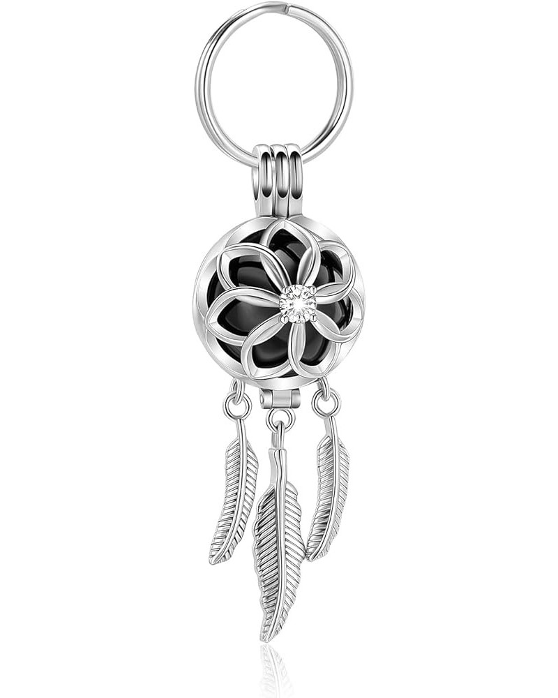 Cremation Jewelry Dream Catcher Urn Keychain for Ashes for Women Men Memorial Angel Wing Human Pet Ashes Pendant Black $14.32...