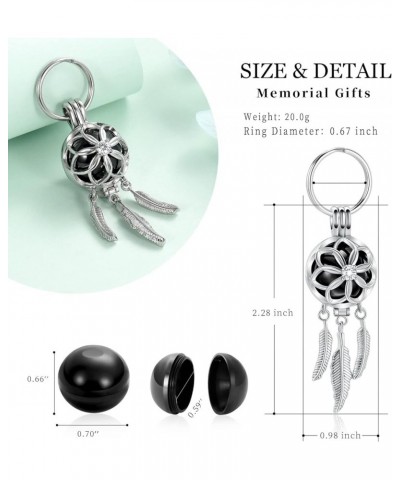 Cremation Jewelry Dream Catcher Urn Keychain for Ashes for Women Men Memorial Angel Wing Human Pet Ashes Pendant Black $14.32...