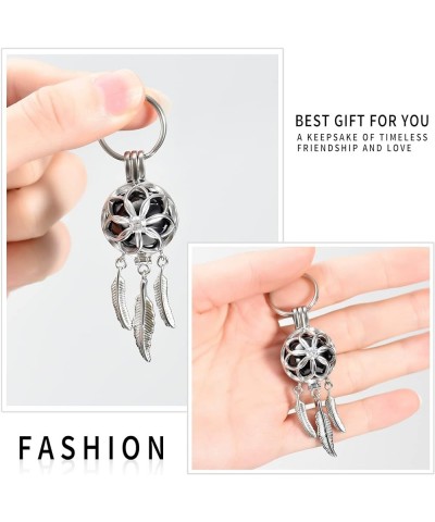 Cremation Jewelry Dream Catcher Urn Keychain for Ashes for Women Men Memorial Angel Wing Human Pet Ashes Pendant Black $14.32...