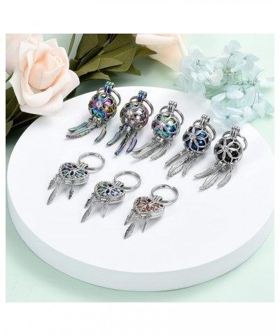 Cremation Jewelry Dream Catcher Urn Keychain for Ashes for Women Men Memorial Angel Wing Human Pet Ashes Pendant Black $14.32...