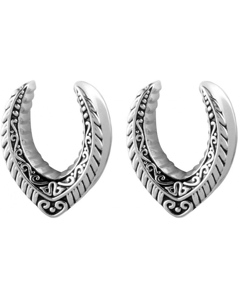 2 PCS 8mm-25mm Hypoallergenic 316 Stainless Steel Snake Vintage Saddle Plugs Weight Hangers Ear Gauges Tunnels Piercing Expan...