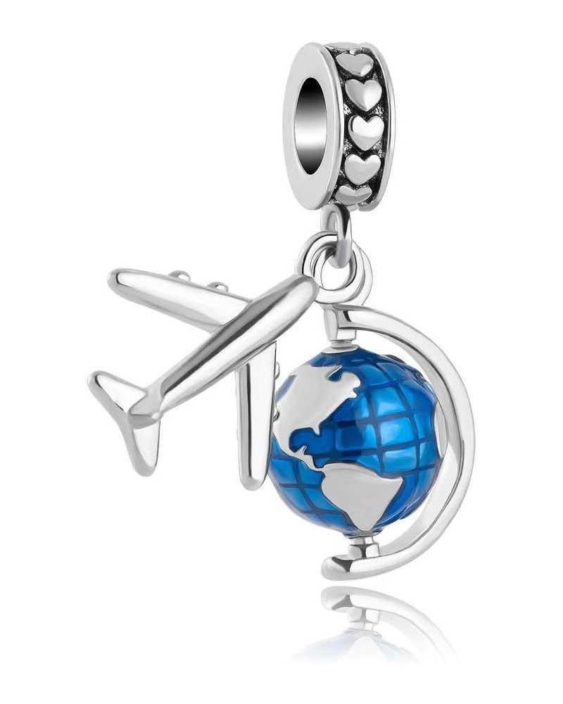 Charms for Pandora Bracelets Bead for Women Girls Christmas Gift Airplane Globe $8.84 Bracelets