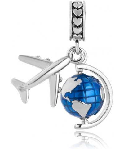 Charms for Pandora Bracelets Bead for Women Girls Christmas Gift Airplane Globe $8.84 Bracelets