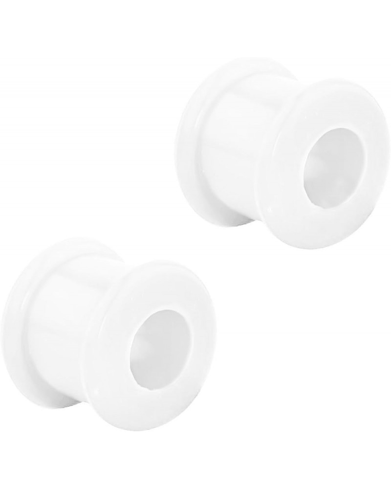 Set of 00G Ultra Soft Comfort Fit Silicone Ear Gauges, 00 Gauge 10mm Flat Double Flared Tunnel Plug Earrings 10mm (00G) White...