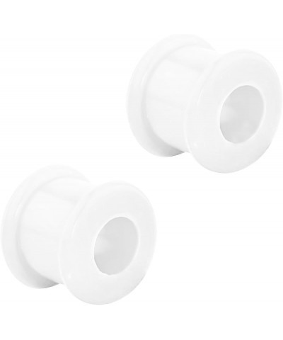 Set of 00G Ultra Soft Comfort Fit Silicone Ear Gauges, 00 Gauge 10mm Flat Double Flared Tunnel Plug Earrings 10mm (00G) White...