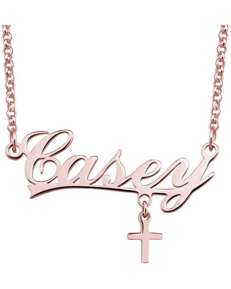 Stainless Steel Chain Rose Gold Pendant Customized Plate Personalized Name Necklace Casey $22.61 Necklaces