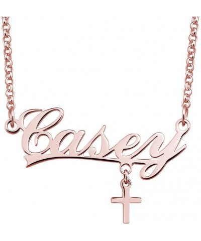 Stainless Steel Chain Rose Gold Pendant Customized Plate Personalized Name Necklace Casey $22.61 Necklaces