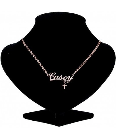 Stainless Steel Chain Rose Gold Pendant Customized Plate Personalized Name Necklace Casey $22.61 Necklaces