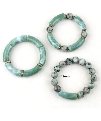 Bohemian Bracelet for Women 3 PCS Colorful Stretch Bracelets Natural Imperial Stone Stackable Beaded Bracelets Sets Dainty Ha...