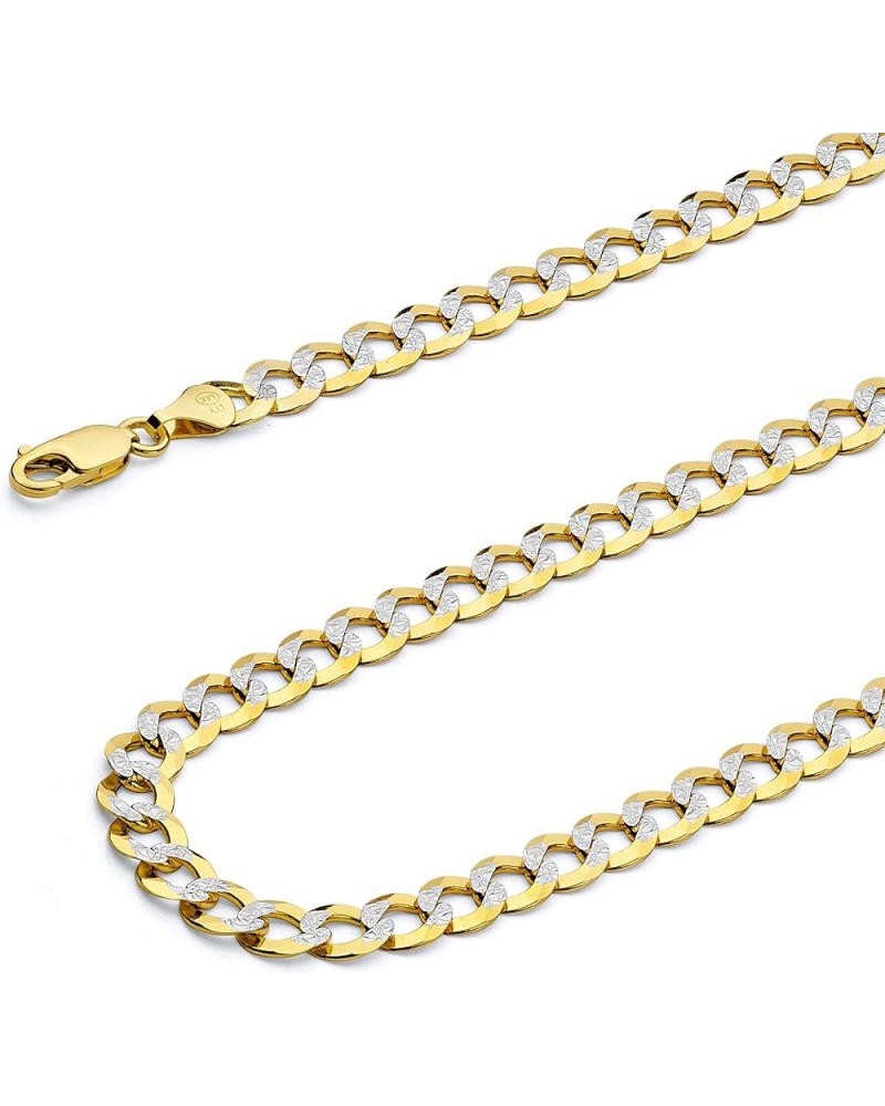 14K Hollow Gold Cuban Link Curb Chains (Select Options) 24 Inches White And Yellow Gold $124.20 Necklaces