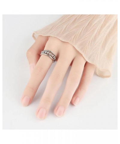 925 Sterling Silver Anti Anxiety Ring for Women Men Anxiety Relief Ring with Beads Spinning Rings for Anxiety Fidget Spinner ...