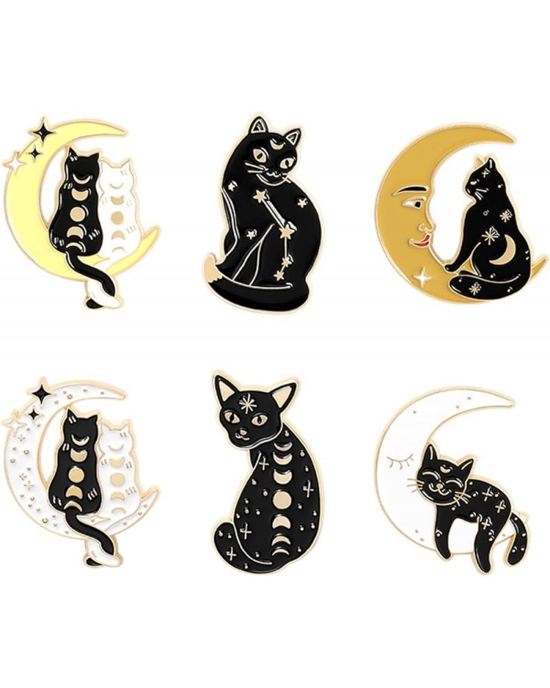 Black Cat Brooch Pins, Funny Animal Anime Cartoon Brooches Pins Kawaii Outdoors Lapel Badge Brooch Pins for Lanyards Backpack...