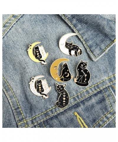 Black Cat Brooch Pins, Funny Animal Anime Cartoon Brooches Pins Kawaii Outdoors Lapel Badge Brooch Pins for Lanyards Backpack...