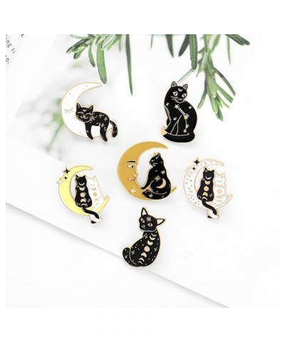 Black Cat Brooch Pins, Funny Animal Anime Cartoon Brooches Pins Kawaii Outdoors Lapel Badge Brooch Pins for Lanyards Backpack...