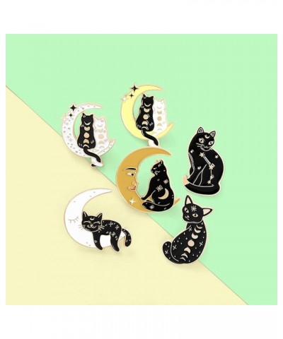 Black Cat Brooch Pins, Funny Animal Anime Cartoon Brooches Pins Kawaii Outdoors Lapel Badge Brooch Pins for Lanyards Backpack...