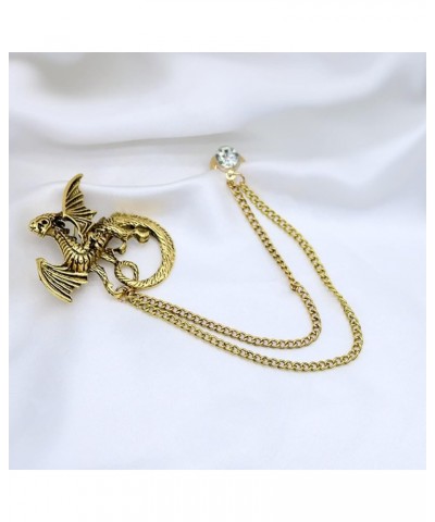 Gold Silver Plated Chain Rose Flower Violin Five-pointed Star Brooches Collar Pins Crystal With Hanging Chain Suit Shirt Lape...