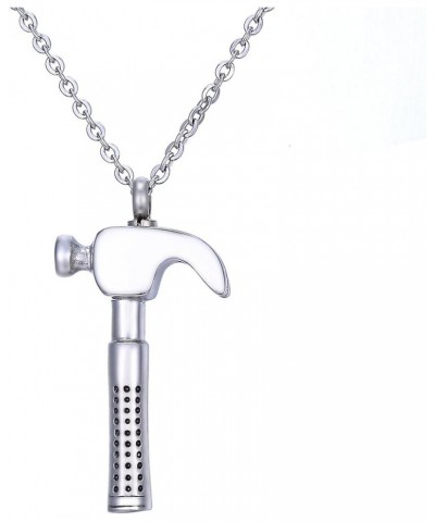 Cremation Jewelry Hammer Pendant Necklace with 22" Chain + Velvet Gift Box + Funnel Kit Silver tone $10.00 Necklaces