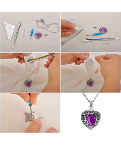 Cremation Jewelry Hammer Pendant Necklace with 22" Chain + Velvet Gift Box + Funnel Kit Silver tone $10.00 Necklaces