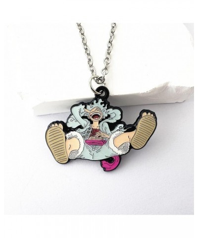 Cartoon Anime One Piec Necklace, Zinc Alloy Luffy Torque for Girls Women and Men B $9.89 Necklaces